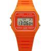 Casio Digital Orange Resin Strap Quartz F-91WC-4A2 Unisex Watch