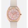 FCUK French Connection Leather Strap Rose Gold Dial Quartz FCS1000C Women's Watch