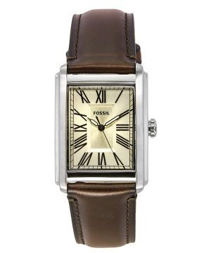 Fossil Carraway Leather Strap Cream Dial Quartz FS6012 Men's Watch