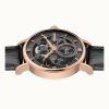 Ingersoll The Herald Leather Strap Black Skeleton Dial Automatic I00403B Mens Watch