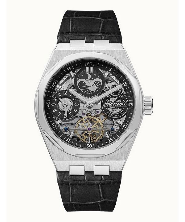 Ingersoll The Broadway Dual Time Black Skeleton Dial Automatic I12903 Mens Watch 1 Ingersoll The Broadway Dual Time Black Skeleton Dial Automatic I12903 Mens Watch