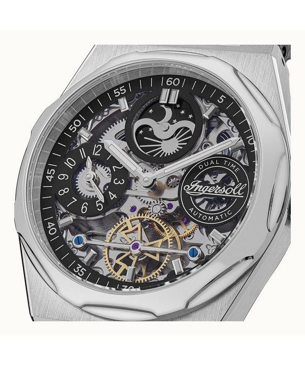 Ingersoll The Broadway Dual Time Black Skeleton Dial Automatic I12903 Mens Watch 2 Ingersoll The Broadway Dual Time Black Skeleton Dial Automatic I12903 Mens Watch