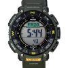 Casio Pro Trek Digital Green Bio Based Resin Strap Tough Solar PRG-340-3 100M Mens Watch