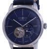 Zeppelin Flatline Open Heart Blue Dial Leather Strap Automatic 7364-3 73643 Mens Watch