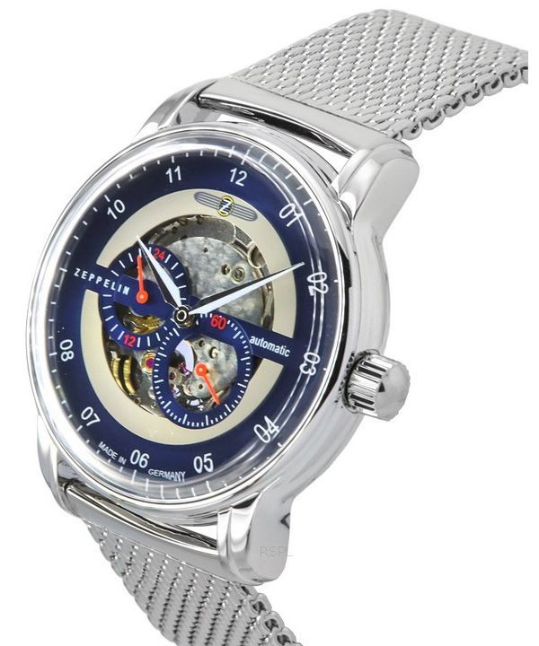 Zeppelin New Captain's Line Stainless Steel Blue Skeleton Dial Automatic 8664M3 Men's Watch 2 Zeppelin New Captain's Line Stainless Steel Blue Skeleton Dial Automatic 8664M3 Men's Watch