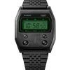 Casio Vintage Digital Black Ion Plated Stainless Steel Quartz A1100B-1 Unisex Watch