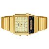 Casio Vintage Analog Digital Gold Ion Plated Stainless Steel Beige Dial Quartz AQ-800EG-9A Unisex Watch