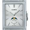 Casio Standard Analog Moon Phase Stainless Steel Silver Dial Quartz MTP-M105D-7A Mens Watch