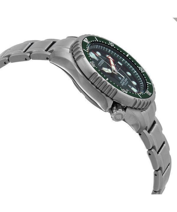 Citizen Promaster Marine Titanium Bracelet Green Dial Automatic Divers NY0100-50X 200M Mens Watch 2 Citizen Promaster Marine Titanium Bracelet Green Dial Automatic Divers NY0100-50X 200M Mens Watch