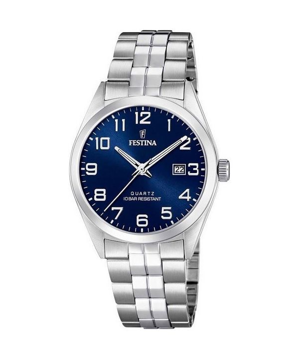 Festina Classics Stainless Steel Blue Dial Quartz F20437-3 Mens Watch 1 Festina Classics Stainless Steel Blue Dial Quartz F20437-3 Mens Watch