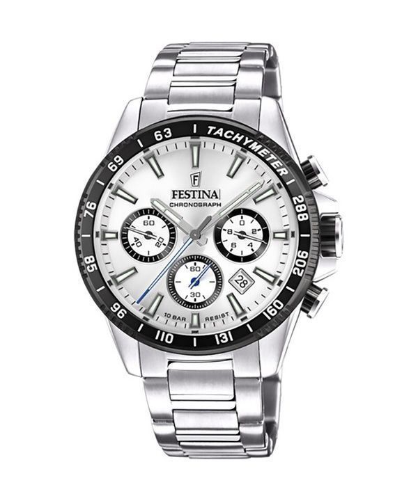 Festina Timeless Chronograph Stainless Steel Silver Dial Quartz F20560-1 100M Mens Watch 1 Festina Timeless Chronograph Stainless Steel Silver Dial Quartz F20560-1 100M Mens Watch
