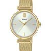 Casio Analog Gold Tone Stainless Steel White Dial Quartz LTP-2024VMG-7C Womens Watch With Bangle Set