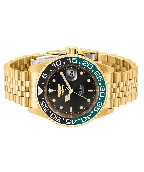 Invicta Pro Diver Gold Tone Stainless Steel Black Dial Quartz Diver's 36043 200M Men's Watch