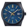 Casio Standard Analog Black Ion Plated Stainless Steel Blue Dial Quartz MTP-VD03B-2A Men's Watch
