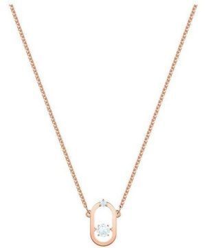 Swarovski Sparkling Dancing Cubic Zirconia Stone Rose Gold Tone Plated Necklace 5468084 For Women