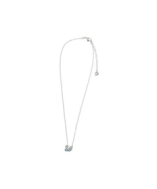 Swarovski Iconic Swan Rhodium Plated Necklace With Gradient Blue Crystal 5512094 For Women