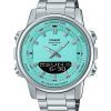 Casio Analog Digital Combination Stainless Steel Turquoise Dial Quartz AMW-880D-2A2V Mens Watch
