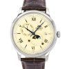 Orient Bambino Version 9 Sun And Moon Phase Leather Strap Champagne Dial Automatic RA-AK0803Y10B Men's Watch