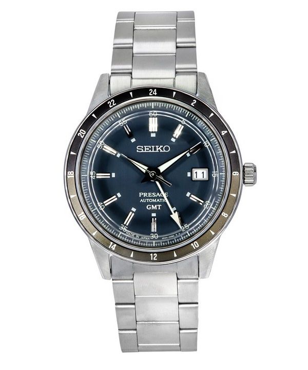 Seiko Presage Style60s GMT Stainless Steel Blue Dial Automatic SSK009J1 Mens Watch 1 Seiko Presage Style60s GMT Stainless Steel Blue Dial Automatic SSK009J1 Mens Watch