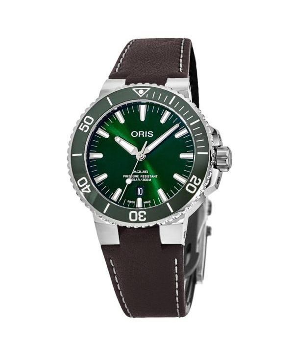 Oris Aquis Date Leather Strap Green Dial Automatic Diver's 01 733 7732 4157-07 5 21 10FC 300M Men's Watch 1 Oris Aquis Date Leather Strap Green Dial Automatic Diver's 01 733 7732 4157-07 5 21 10FC 300M Men's Watch