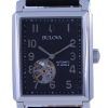 Bulova Sutton Open Heart Black Dial Leather Strap Automatic 96A269 Men's Watch