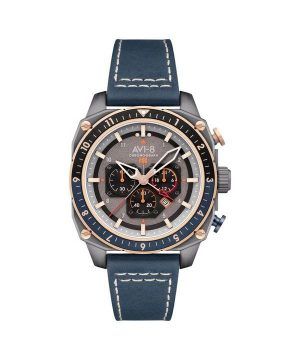 AVI-8 Hawker Hunter Atlas Dual Time Chronograph Charcoal Grey Dial Quartz AV-4100-07 Men's Watch