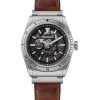 Ingersoll The Scovill Brown Leather Strap Black Skeleton Dial Automatic I13901 100M Mens Watch