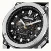 Ingersoll The Freestyle Leather Strap Skeleton Black Dial Automatic I14401 Men's Watch