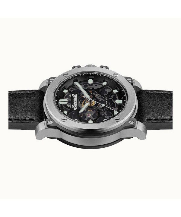 Ingersoll The Freestyle Leather Strap Skeleton Black Dial Automatic I14401 Men's Watch 4 Ingersoll The Freestyle Leather Strap Skeleton Black Dial Automatic I14401 Men's Watch