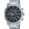 Casio Standard Analog Chronograph Stainless Steel Black Dial Quartz MTP-E510D-1A1V Men's Watch