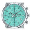 Casio Standard Analog Chronograph Stainless Steel Turquoise Dial Quartz MTP-E510D-2AV Men's Watch