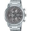 Casio Standard Analog Chronograph Stainless Steel Grey Dial Quartz MTP-E510D-8AV Men's Watch