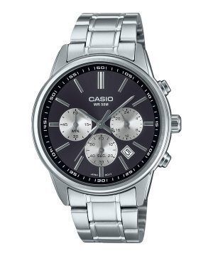 Casio Standard Analog Chronograph Stainless Steel Grey Dial Quartz MTP-E515D-1AV Men's Watch
