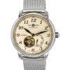 Zeppelin LZ 127 Graf Stainless Steel Open Heart Beige Dial Automatic 7666M5 Mens Watch