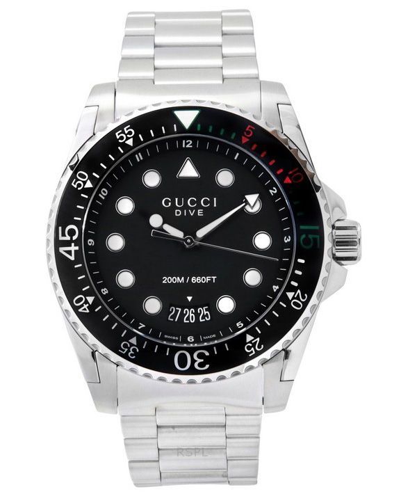 Gucci Dive XL Stainless Steel Black Dial Quartz Diver's YA136208A 200M Men's Watch 1 Gucci Dive XL Stainless Steel Black Dial Quartz Diver's YA136208A 200M Men's Watch