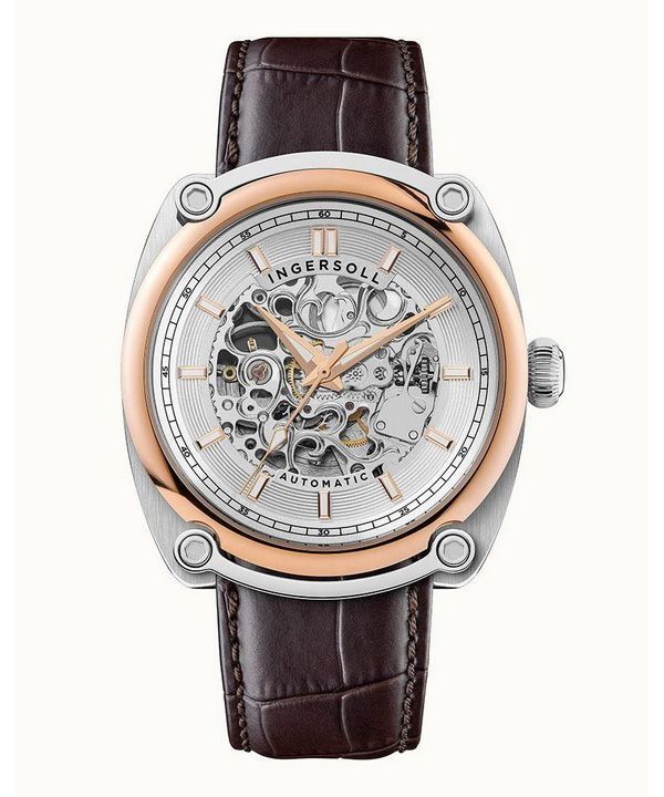 Ingersoll The Michigan Brown Leather Strap White Skeleton Dial Automatic I13302 Men's Watch 1 Ingersoll The Michigan Brown Leather Strap White Skeleton Dial Automatic I13302 Men's Watch