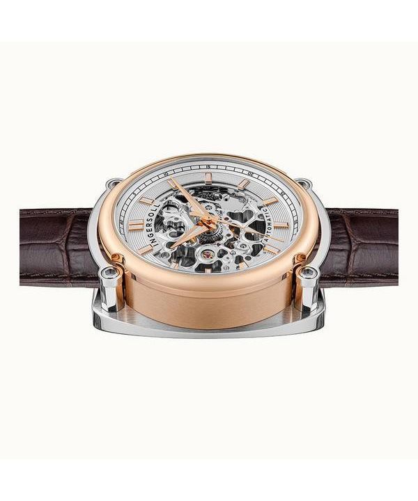 Ingersoll The Michigan Brown Leather Strap White Skeleton Dial Automatic I13302 Men's Watch 4 Ingersoll The Michigan Brown Leather Strap White Skeleton Dial Automatic I13302 Men's Watch