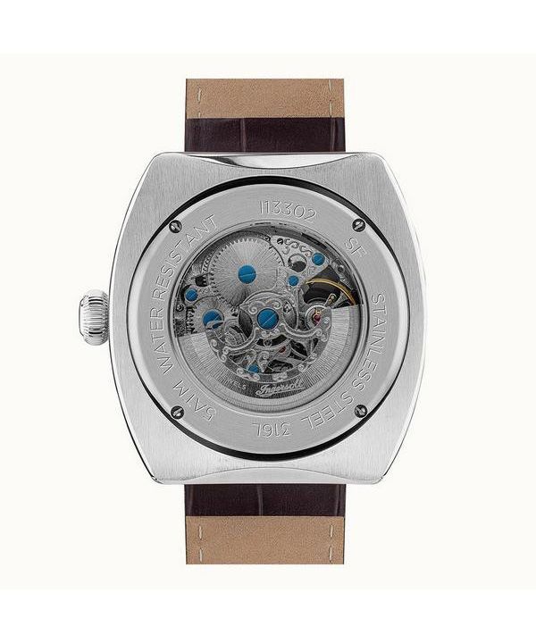 Ingersoll The Michigan Brown Leather Strap White Skeleton Dial Automatic I13302 Men's Watch 5 Ingersoll The Michigan Brown Leather Strap White Skeleton Dial Automatic I13302 Men's Watch