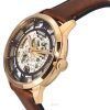 Fossil Townsman Leather Strap Brown Skeleton Dial Automatic ME3259 Men's Watch