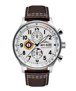 AVI-8 Hawker Hurricane Classic Chronograph Classic White Dial Quartz AV-4011-01 Men's Watch