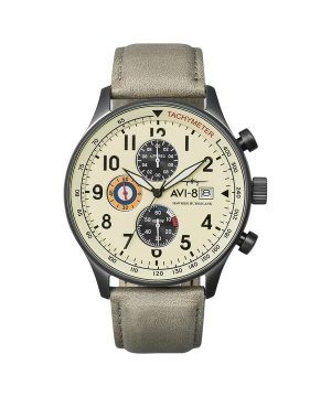 AVI-8 Hawker Hurricane Classic Chronograph Cream Beige Dial Quartz AV-4011-0C Men's Watch