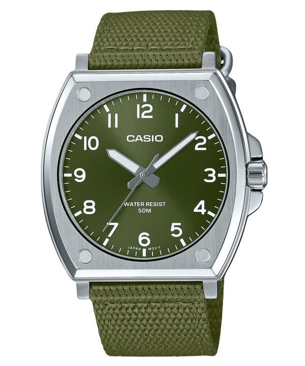 Casio Standard Analog Cloth Strap Green Dial Quartz MTP-E730C-3AV