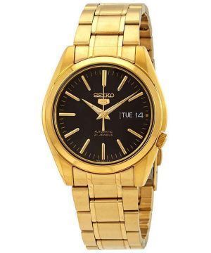 Seiko 5 Sports Gold Tone Stainless Steel Black Dial 21 Jewels Automatic SNKL50K1 Men s Watch Citywatches .za
