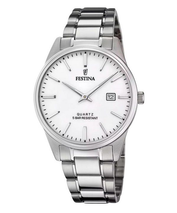 Festina Classic Stainless Steel White Dial Quartz F20511-2 Men's Watch 1 Festina Classic Stainless Steel White Dial Quartz F20511-2 Men's Watch
