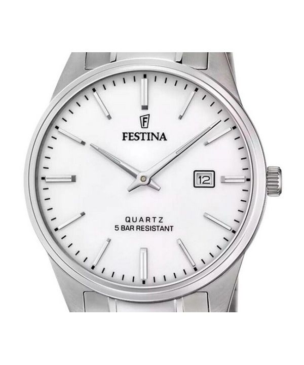 Festina Classic Stainless Steel White Dial Quartz F20511-2 Men's Watch 2 Festina Classic Stainless Steel White Dial Quartz F20511-2 Men's Watch