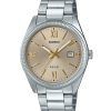 Casio Standard Analog Ion Plated Stainless Steel Beige Dial Quartz MTP-1302DD-9AV Men's Watch