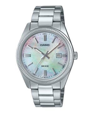 Casio Standard Analog Ion Plated Stainless Steel Mother Of Pearl Quartz MTP-1302DS-7AV Men's Watch