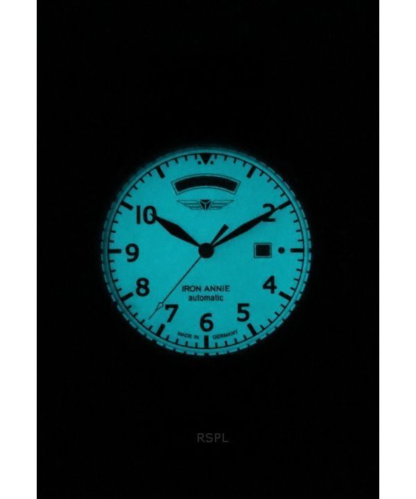 Iron Annie Flight Control Brown Leather Strap Beige Full Luminous Dial Automatic 51643 Men's Watch 2 Iron Annie Flight Control Brown Leather Strap Beige Full Luminous Dial Automatic 51643 Men's Watch