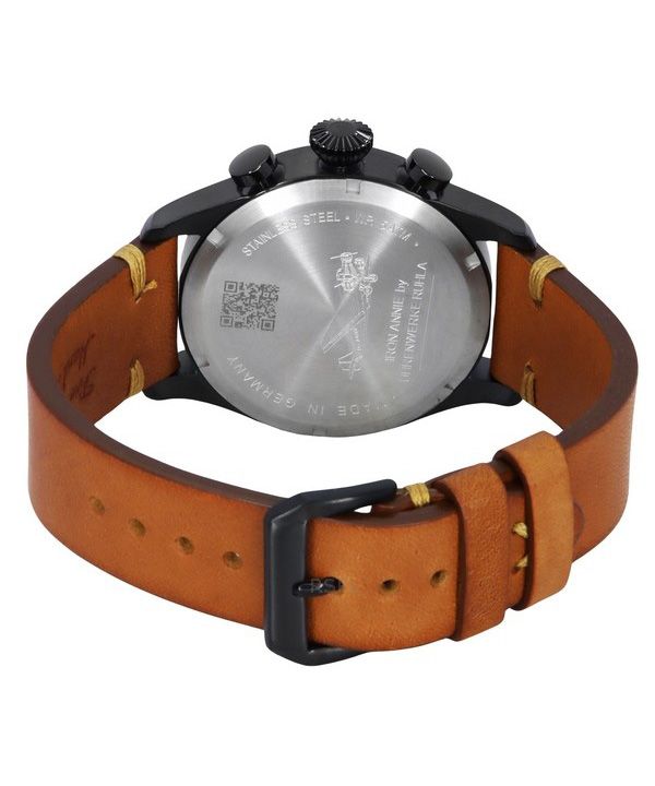 Iron Annie Flight Control Chronograph Leather Strap Black Dial Swiss Quartz 51842 Men's Watch 4 Iron Annie Flight Control Chronograph Leather Strap Black Dial Swiss Quartz 51842 Men's Watch