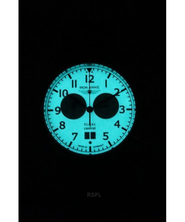 Iron Annie Flight Control Chronograph Leather Strap Beige Full Luminous Dial Automatic 51865 Men's Watch 2 Iron Annie Flight Control Chronograph Leather Strap Beige Full Luminous Dial Automatic 51865 Men's Watch